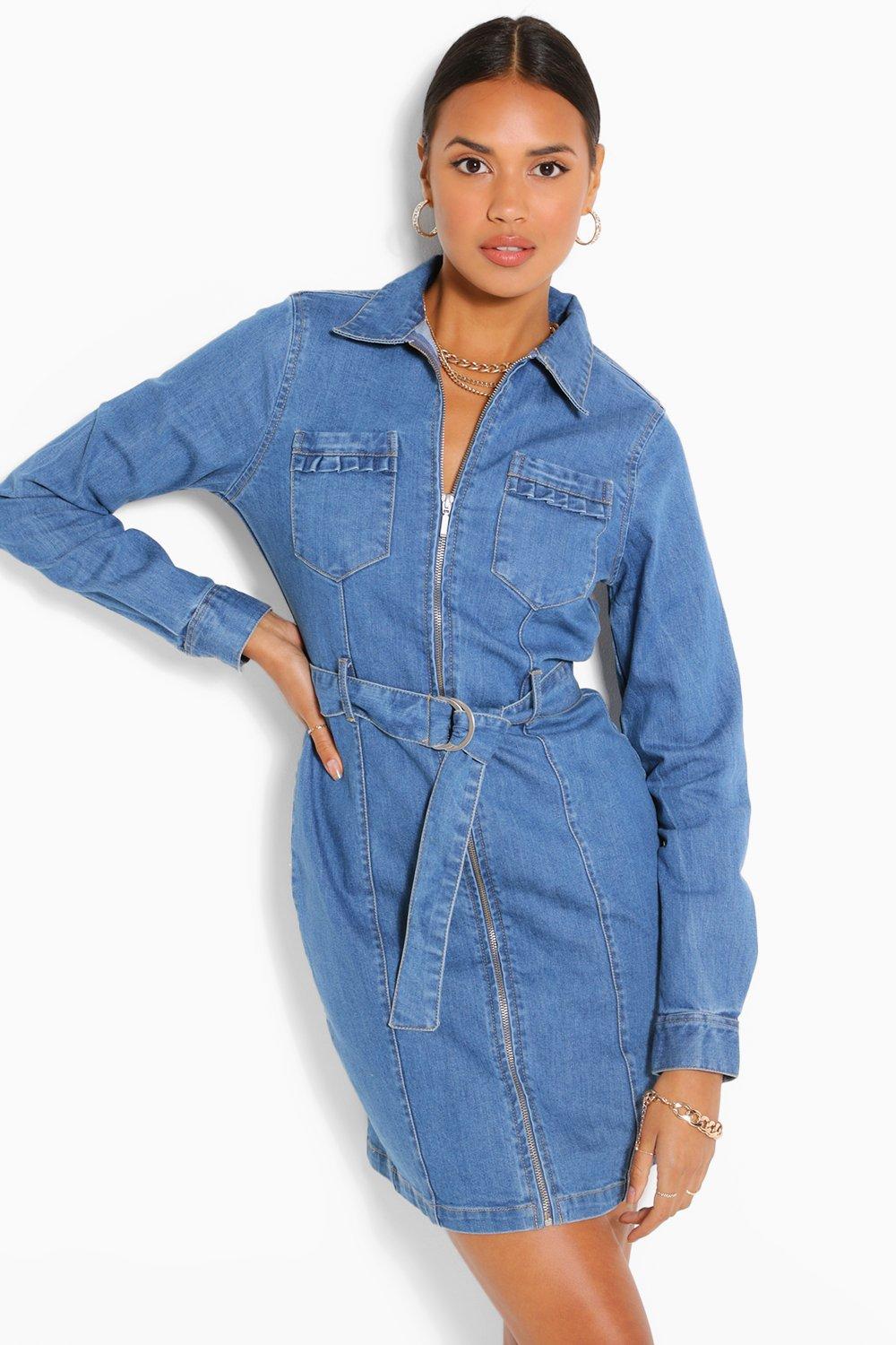 Robe en jean ceinture